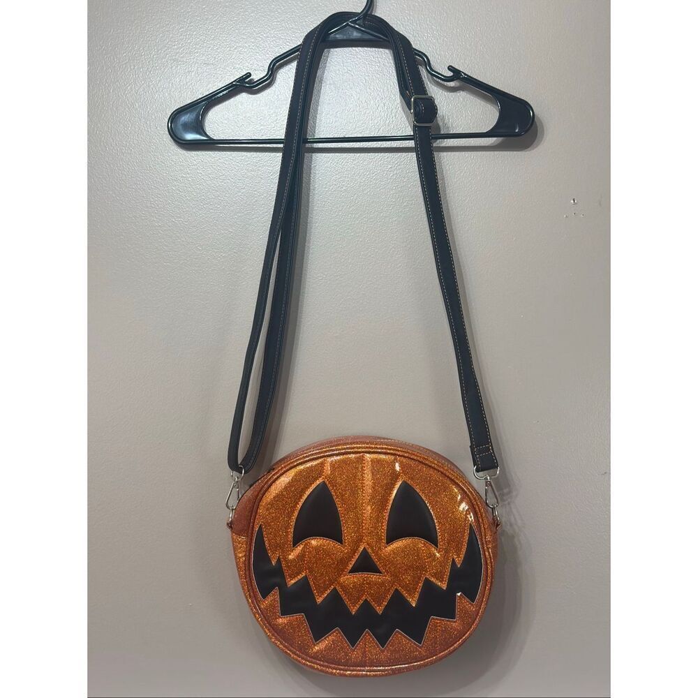 Love, Pain & Stitch Pumpkin X Kult The Collection Orange Shiny Pumpkin Purse Bag